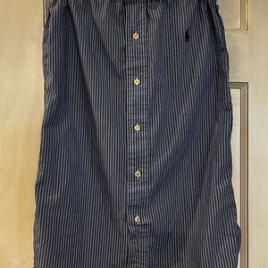 Ralph Lauren repurposed Striped Button-Down Shirt/ dress
